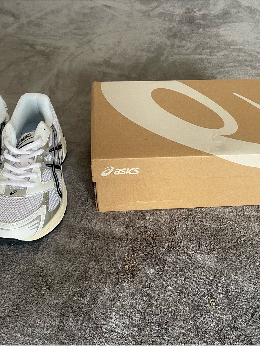 ASICS White and Gray Running Sneakers